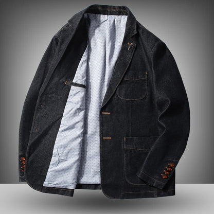 European Heavyweight Denim Workwear Blazer - Motorcycle Jacket (Men)