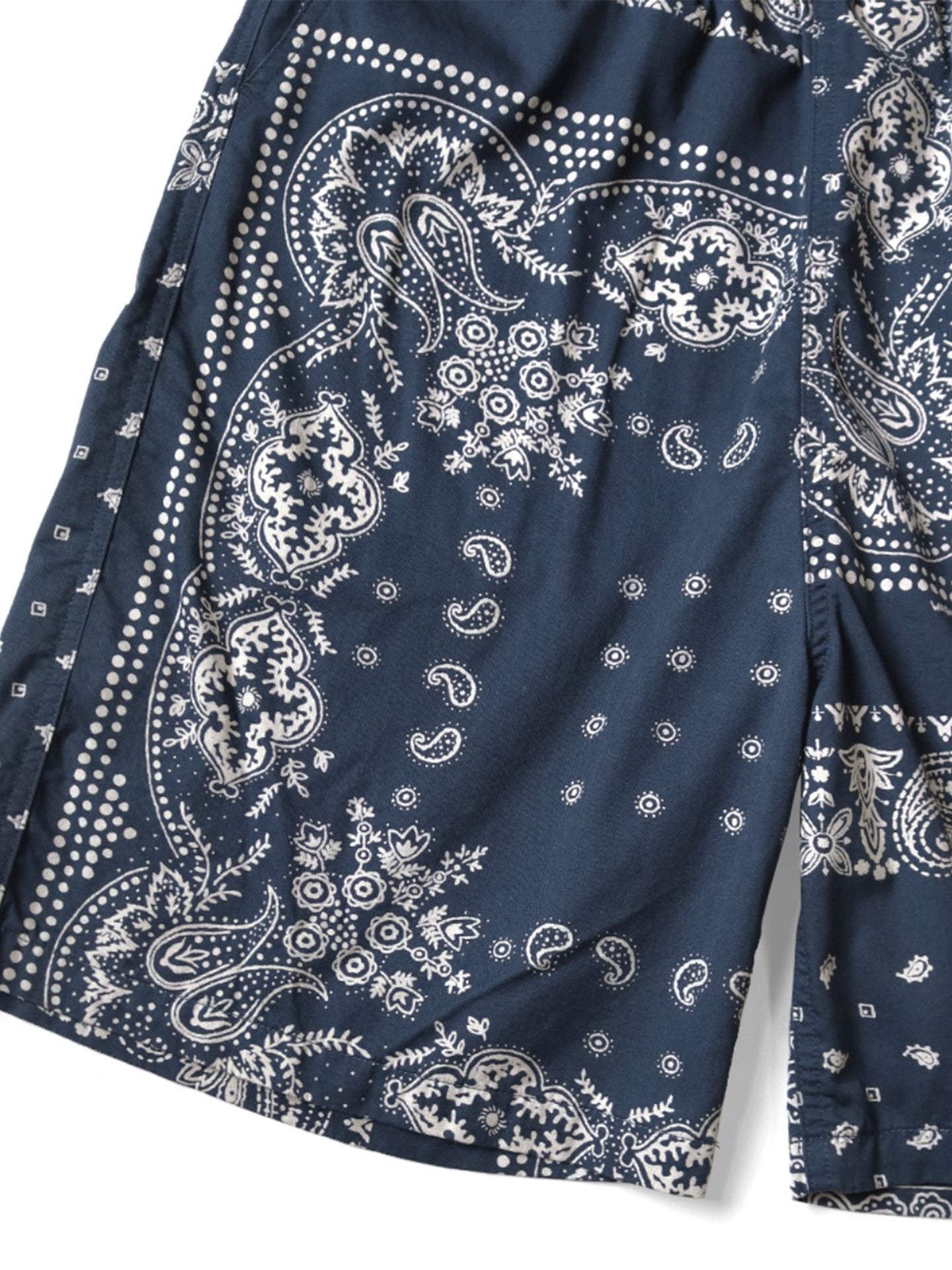Japanese Style Casual Paisley Print Adjustable Elastic Loose Shorts