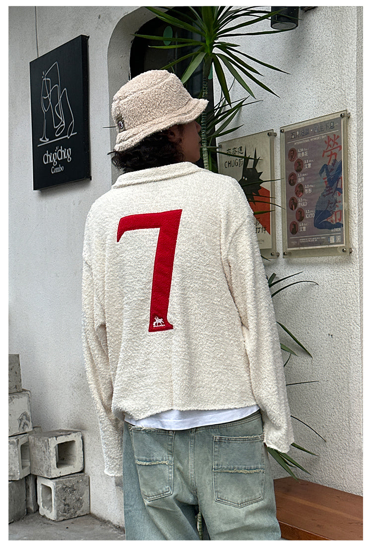 Remedy Inge Sheep” Embroidered Unisex Sweater – American Turn-Down Collar Spring/Autumn Knit