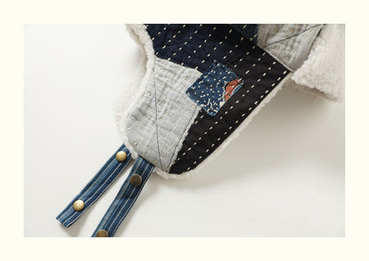 Hand-Sewn Indigo-Dyed Sashiko Show Hat – Original Design Unisex