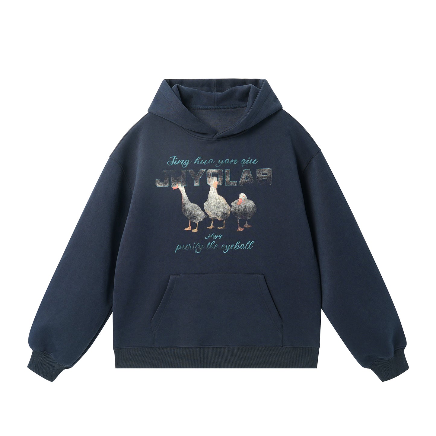 “Good Luck” Duck Hoodie – Oversized Streetwear Couple Style in a Relaxed American Cut
