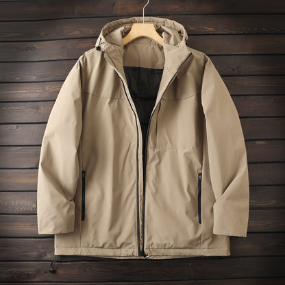 Men's Plus Size European American Style Down Jacket - Winter Windproof Thickened Hooded Cold-Resistant Coat