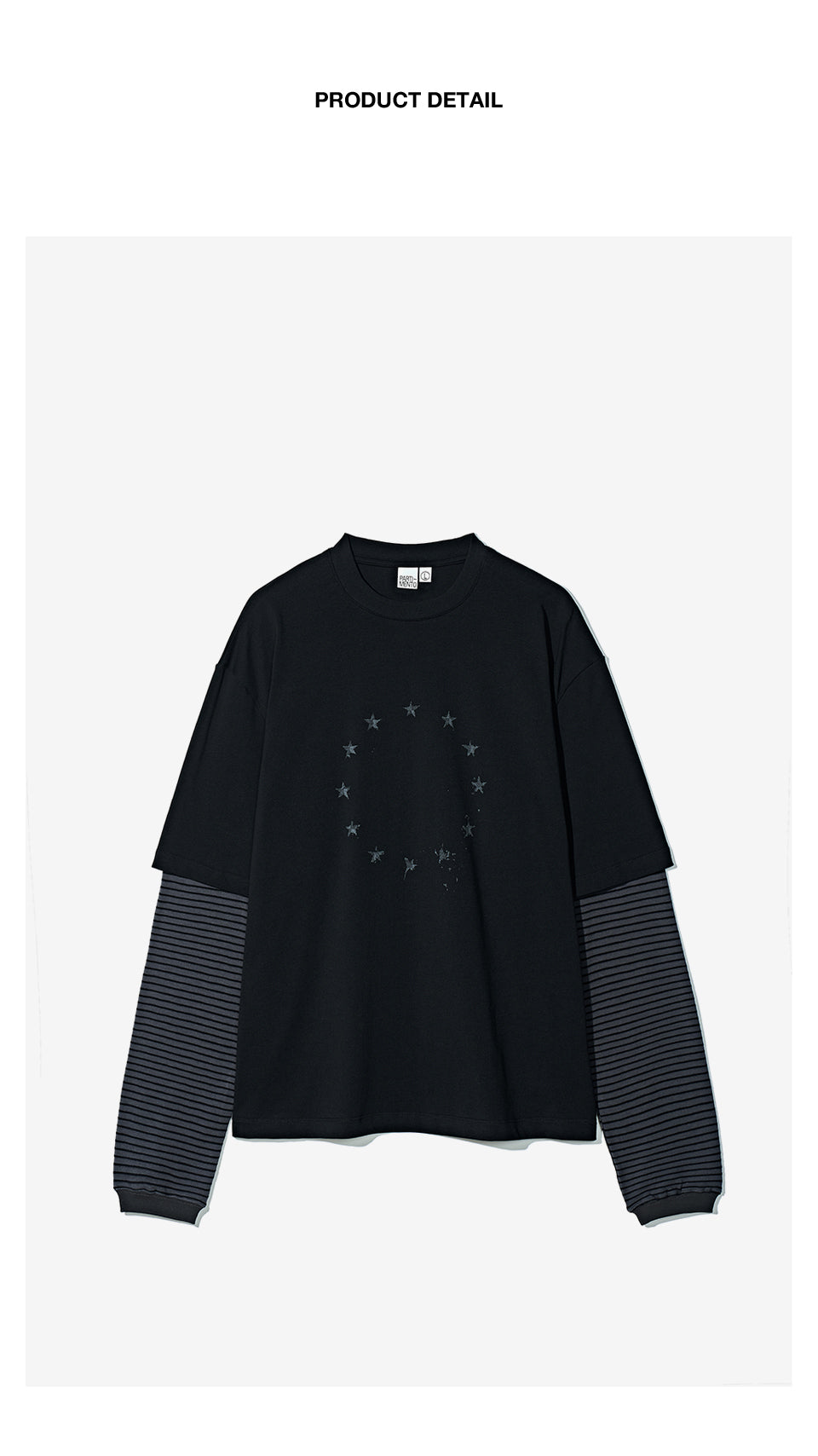 Vintage Two-Piece Look Striped Long Sleeve T-Shirt – Washed Cotton (Men)