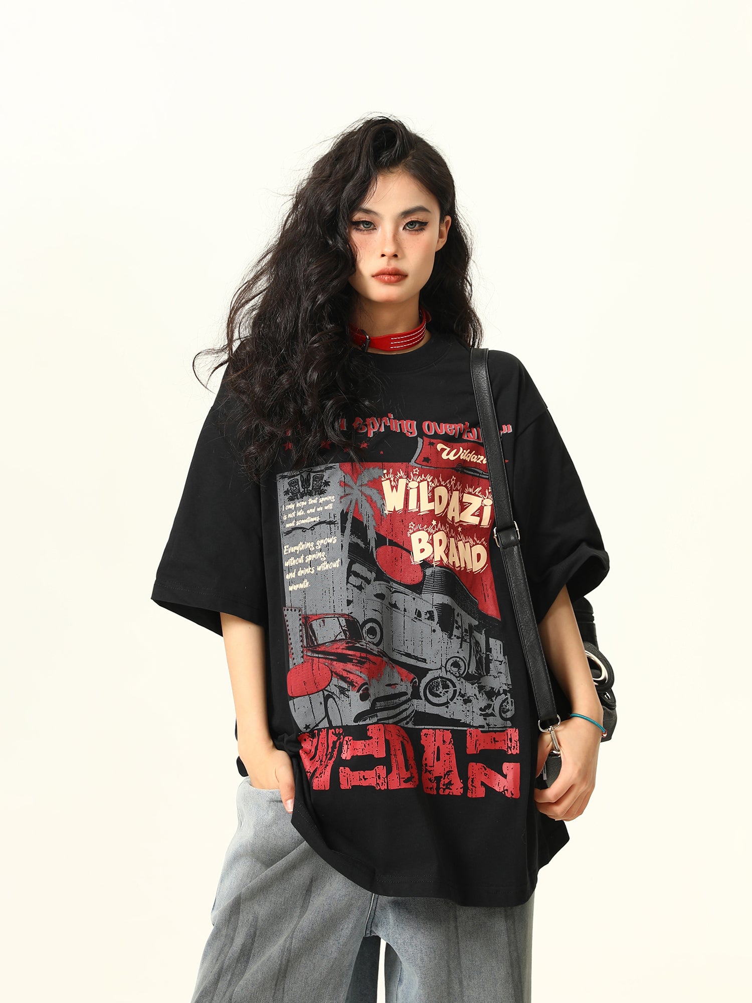 2025 Summer New Original American Retro Short Sleeve T-Shirt Unisex Niche Print Trendy Brand Tee