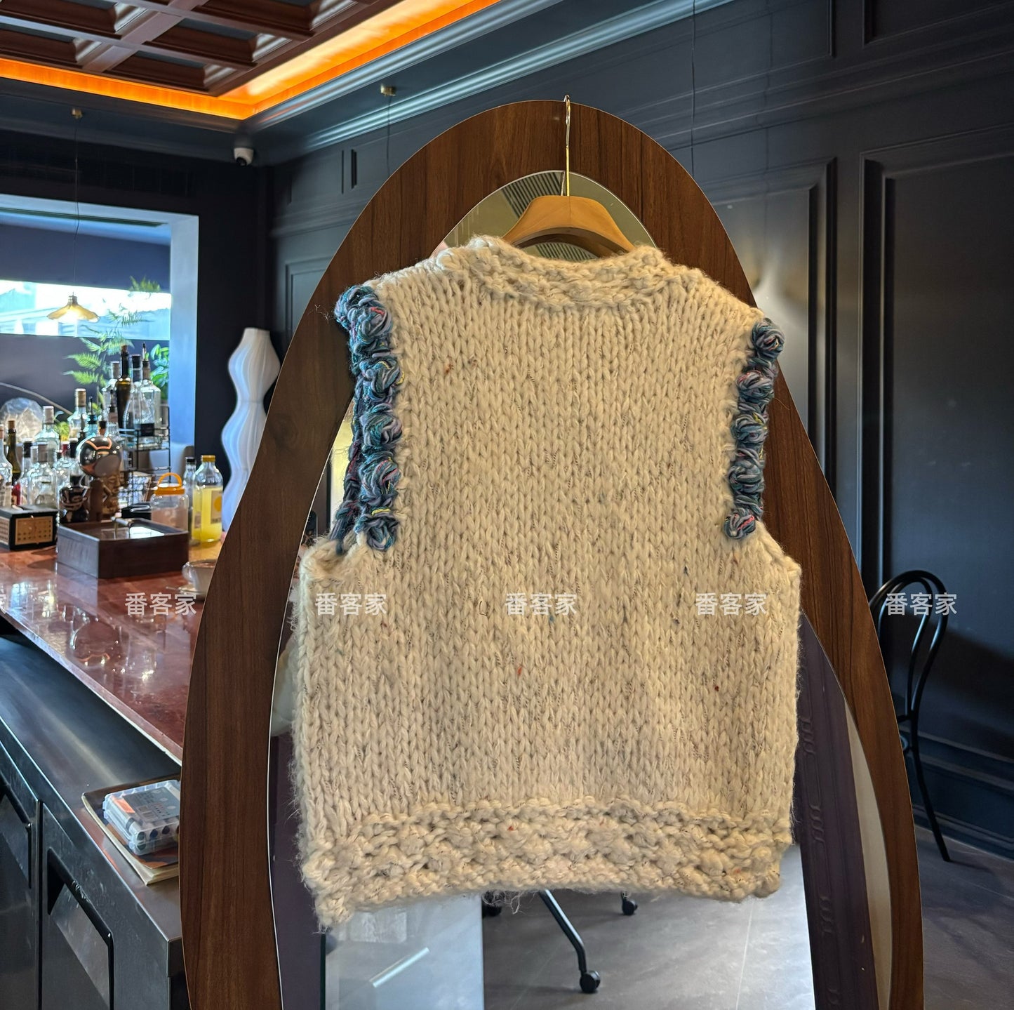 Women's 2025 Winter Plus Size Korean Cream Style Handmade Knitted Vest - Sleeveless Sweater Jacket