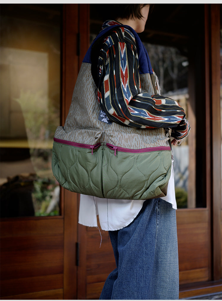 Original 2025 Spring New Retro Patchwork Design Single Shoulder Handbag Large Capacity Commuter Bag