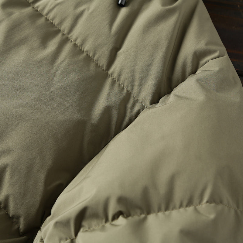 Men's Plus Size 800 Fill Power Mid-Length Down Jacket - Euro-American Style Hooded Thickened Cold-Resistant Warm Coat