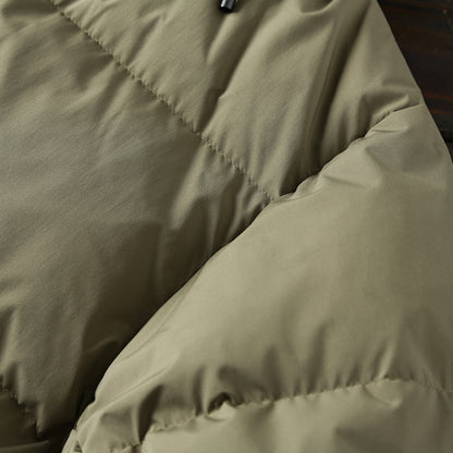 Men's Plus Size 800 Fill Power Mid-Length Down Jacket - Euro-American Style Hooded Thickened Cold-Resistant Warm Coat