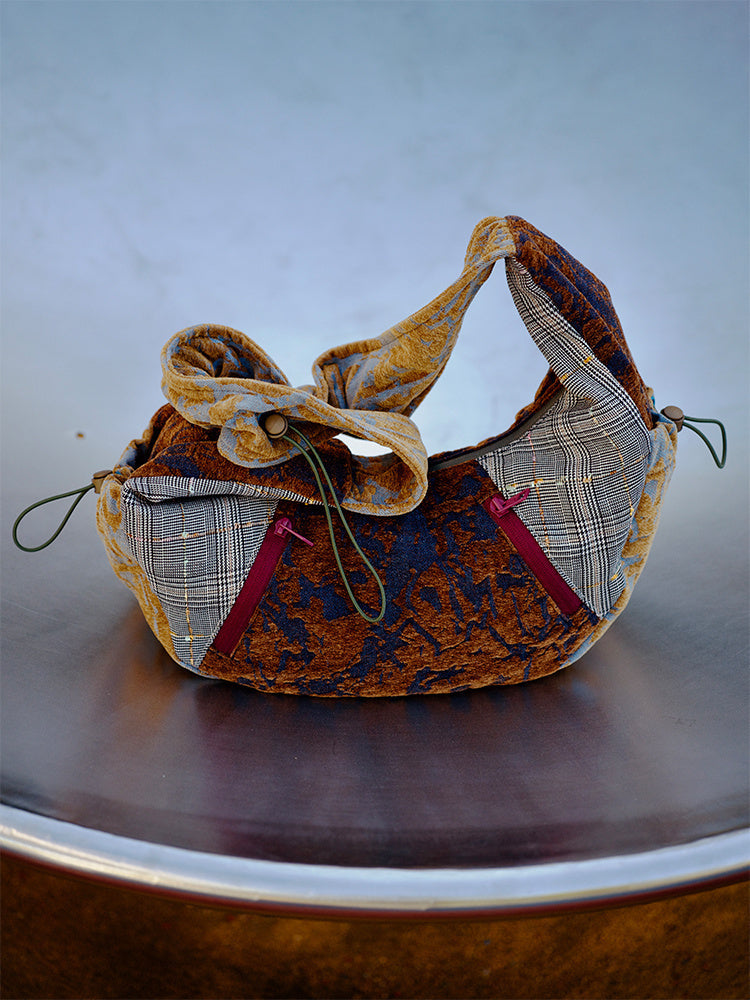 Original New Retro Color-Block Crossbody Bag Niche Patchwork Underarm Bag Commuter Fashion Shoulder Bag