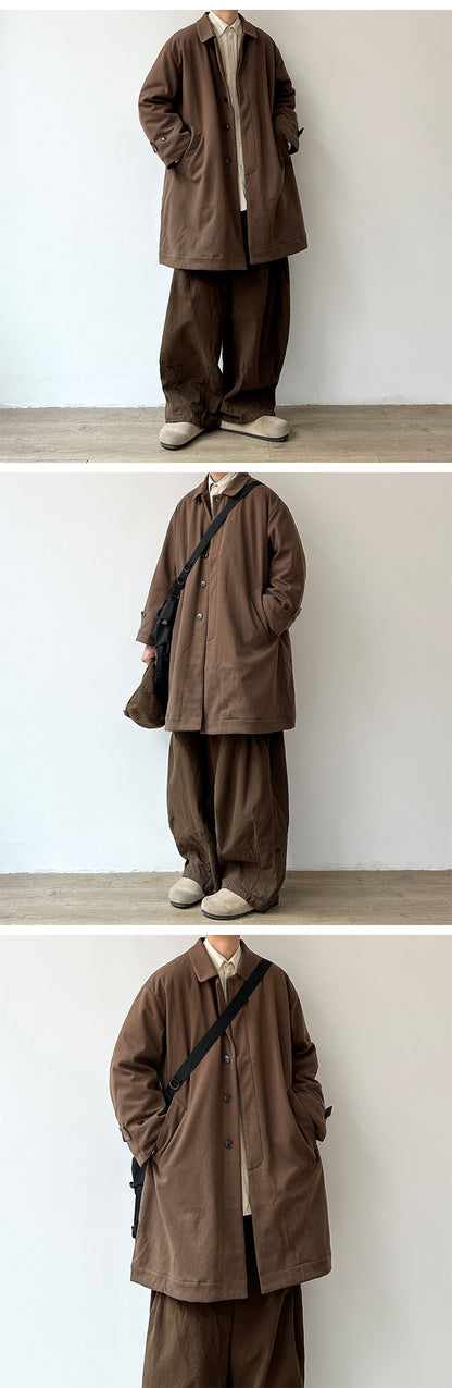 Japanese Style Mid-Length Wool Coat - Thickened Loose Jacket (Unisex)
