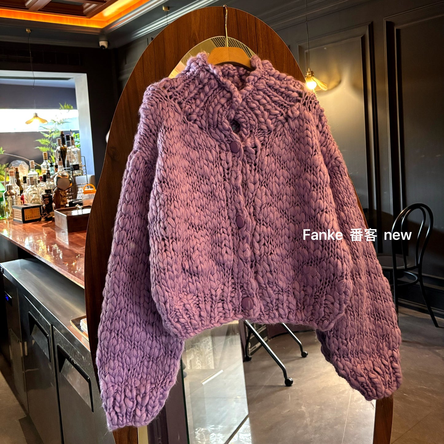 Women's Korean Retro High Collar Knitted Cardigan - Petite Short Slimming Thickened Sweater Coat
