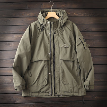 Men's Plus Size Cold-Resistant Hooded Cotton Jacket - Winter Thickened Windproof Warm Export Overstock Workwear Coat