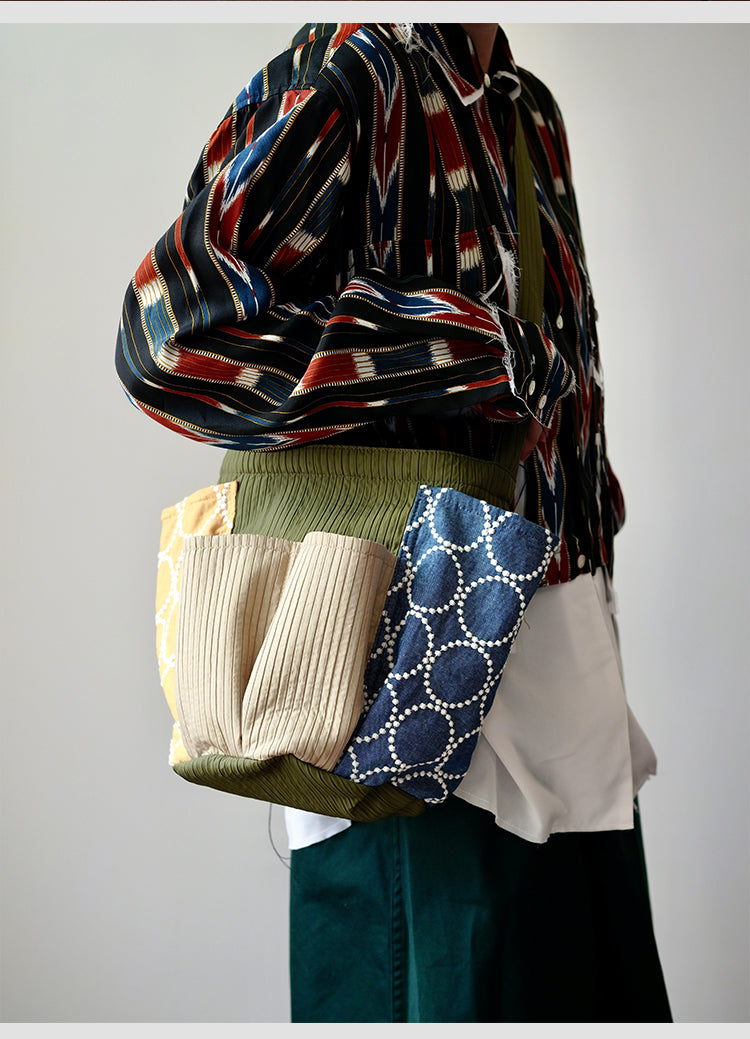 Original Patchwork Large Capacity Crossbody Bag Retro New Chinese Style Embroidered Tote Bag for Women