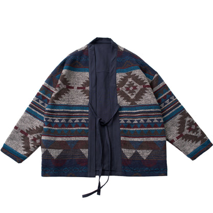 Men's Japanese Retro Reversible Ethnic Style Dao Robe Jacket
