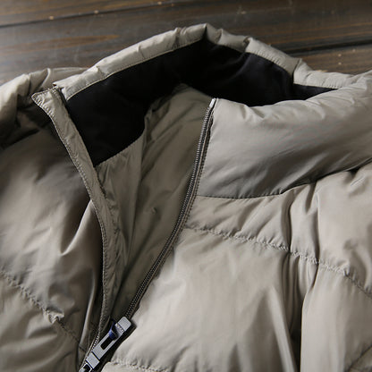 Men's Plus Size Lightweight High-Fluffy Down Jacket - Winter Stand Collar Warm Export Overstock Coat