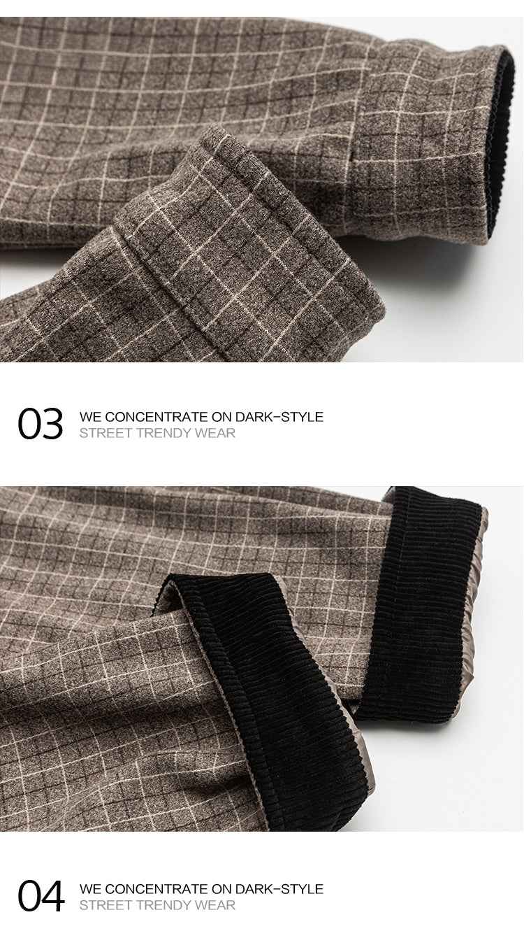 GPStudio American-Retro Patchwork Plaid Harrington Jacket – High-End Old-Money Streetwear