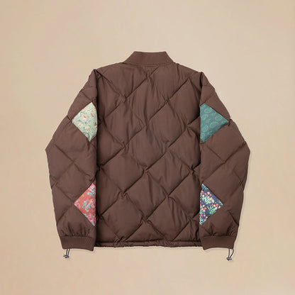 retro Ethnic Style Diamond Patchwork Cotton Jacket