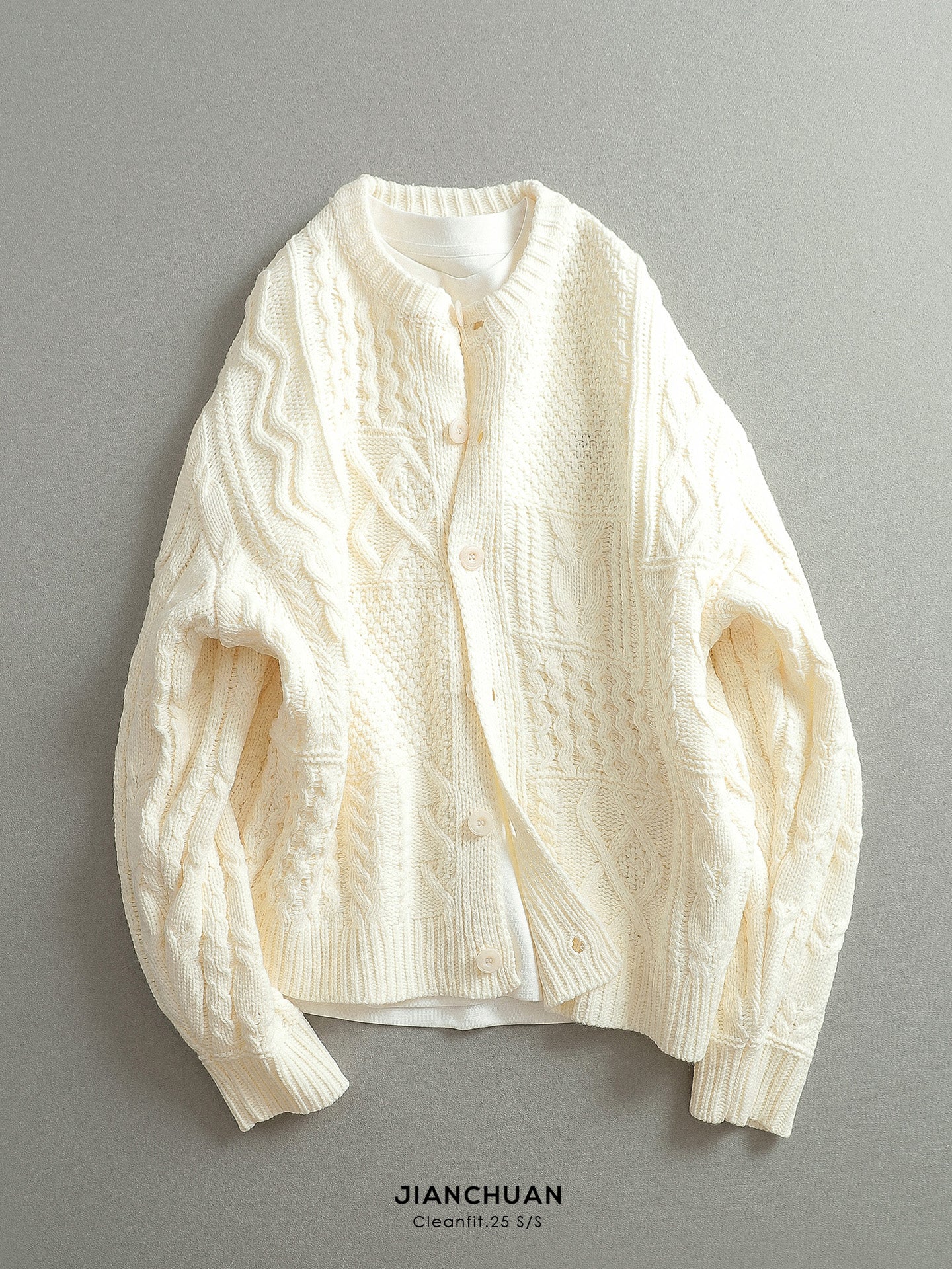 Men's Jianchuan Japanese Retro Cable Knit Cardigan - Autumn Winter Multi-Button Loose Sweater