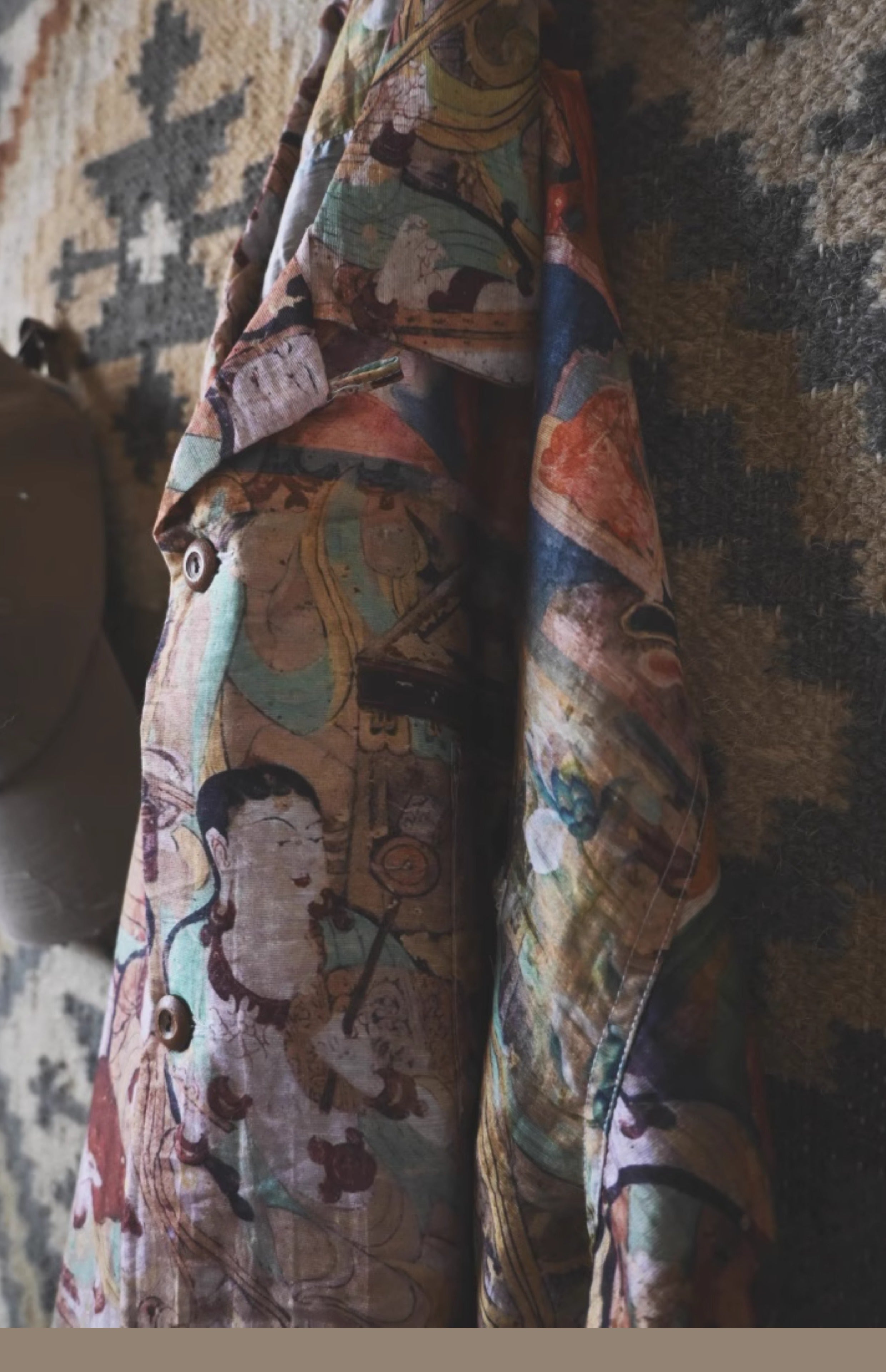 Vintage Loose Print Cuban Collar Shirt Linen Hawaiian Short Sleeve Shirt Dunhuang Summer Trend Brand