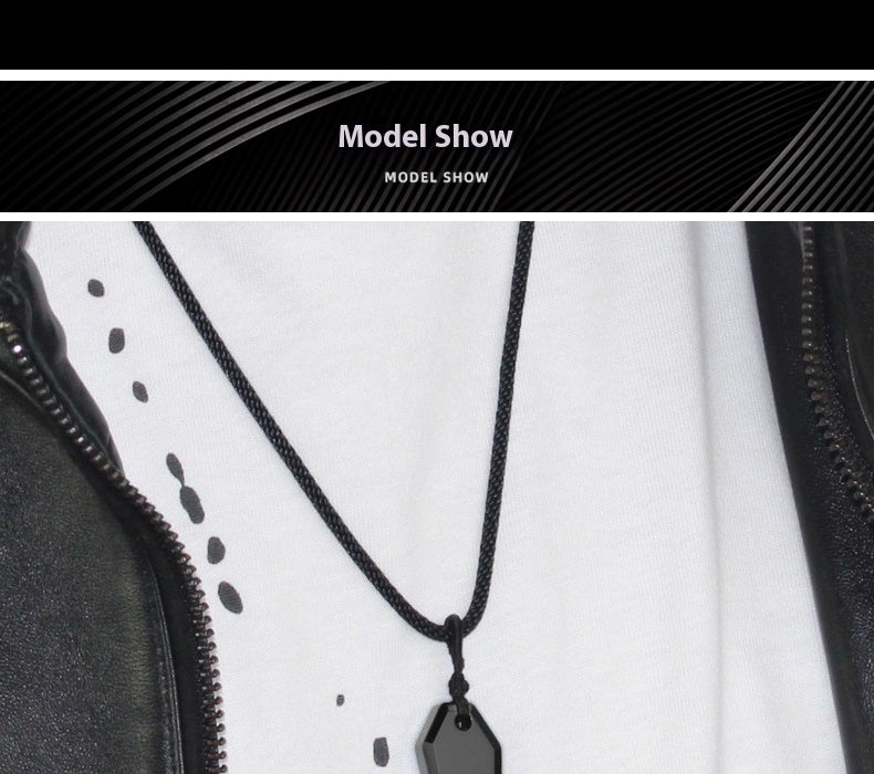 Klein Blue Men's Necklace Light Luxury Niche High-end Sense Cool Sweater Chain Trend Lucky Pendant Tungsten Pendant