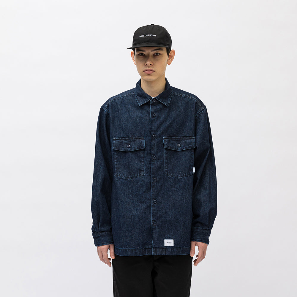Japanese Style Retro Casual Loose Denim Shirt Unisex Solid Color Jacket