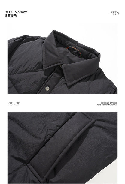 Belgium High-End 85% Duck Down Mid-Length Jacket - Mature Style Winter Coat (Men)