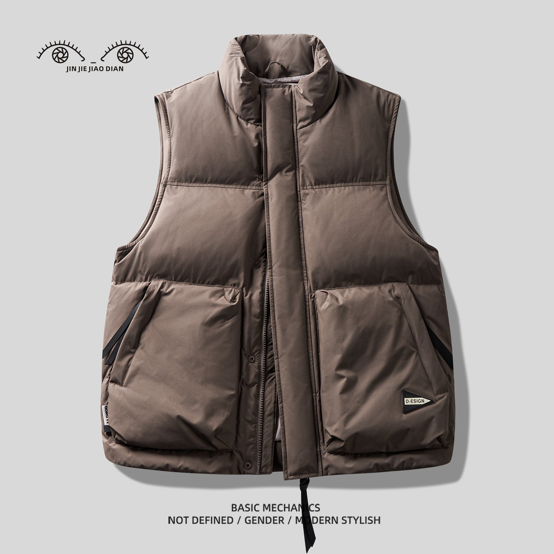 Mountain-Style Caramel 90% Duck-Down Vest – Warm Workwear Insulated (Unisex)