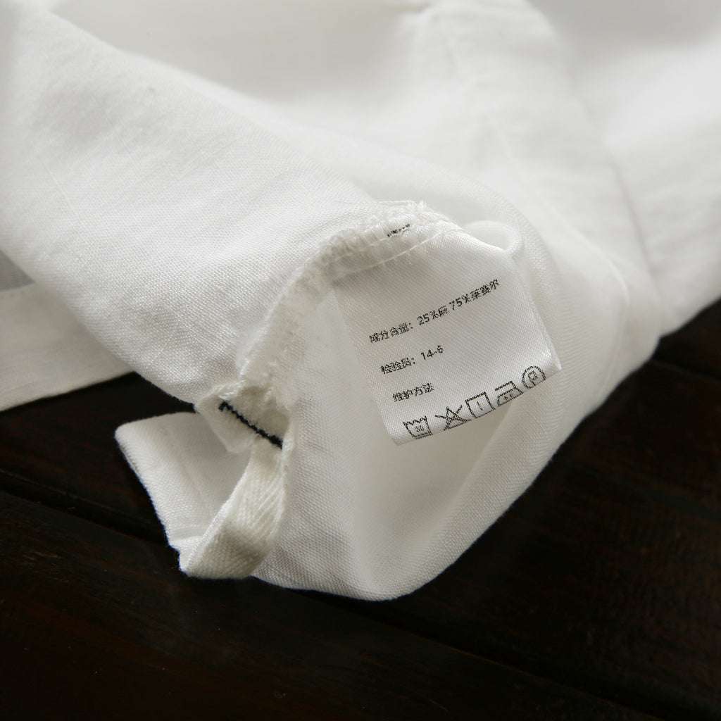 Cool Antibacterial Linen/Lyocell Men's Summer Turn-down Collar Loose Casual Short Sleeve Shirt Top