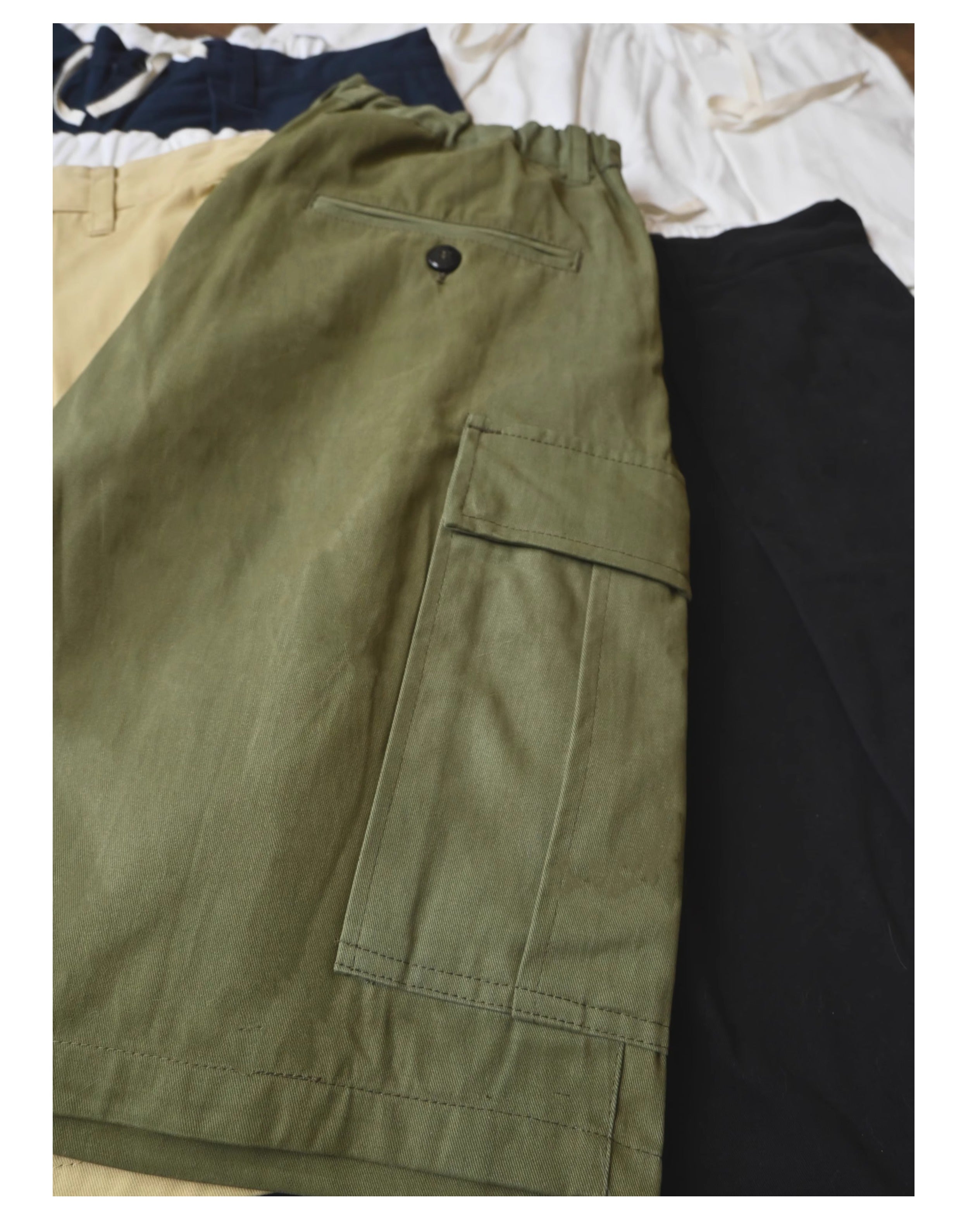 Vintage Oversized Cargo Shorts Balloon Pants A-Line Vintage Five-Point Shorts Trendy All-Cotton Japanese Style