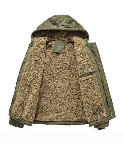 Men's Navy N1 Deck Jacket - American Workwear Lamb Wool Hooded Coat