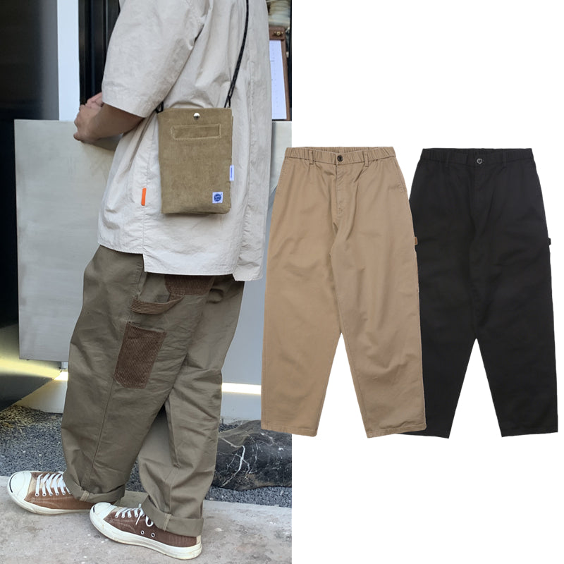 Japanese Cityboy Fashion Brand Loose Street Leisure Corduroy Trousers Washed All-Matching Straight Couple Overalls