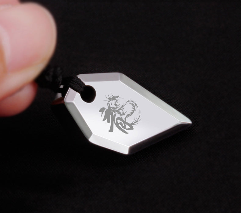 Klein Blue Men's Necklace Light Luxury Niche High-end Sense Cool Sweater Chain Trend Lucky Pendant Tungsten Pendant