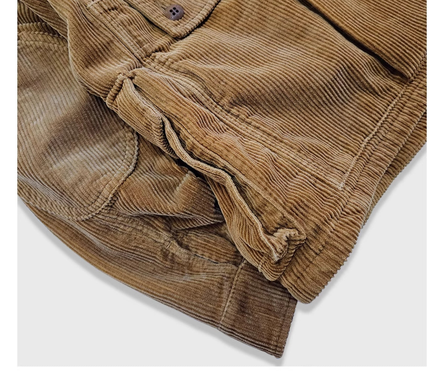 Corduroy Western Hunting Jacket for Men, Washed Multi-Pocket Outdoor Adventure Workwear Retro Windbreaker Jacket