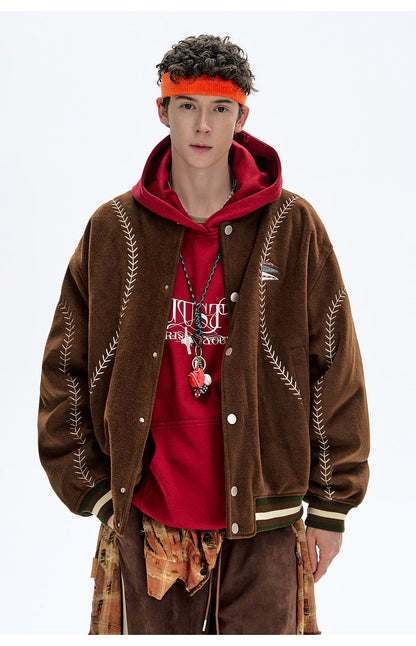 BJHG Quilted Baseball Jacket - American Style Color-Block Winter Coat (Unisex)