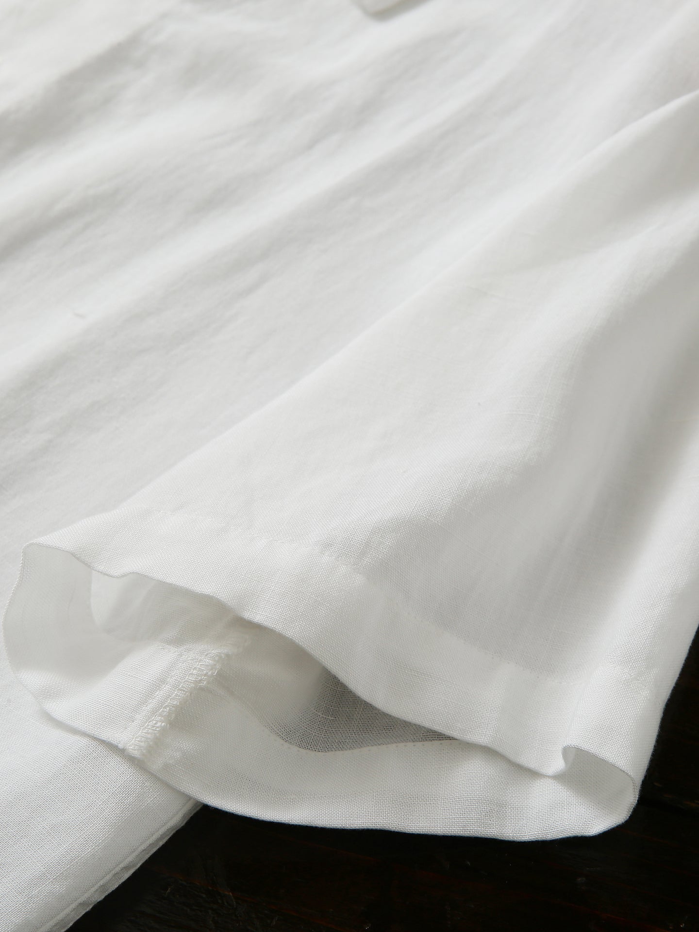 Cool Antibacterial Linen/Lyocell Men's Summer Turn-down Collar Loose Casual Short Sleeve Shirt Top