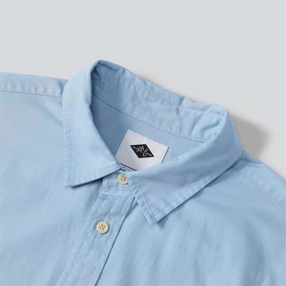 Long Sleeve Shirt Pure Cotton Japanese Style Simple Solid Color Shirt for Men