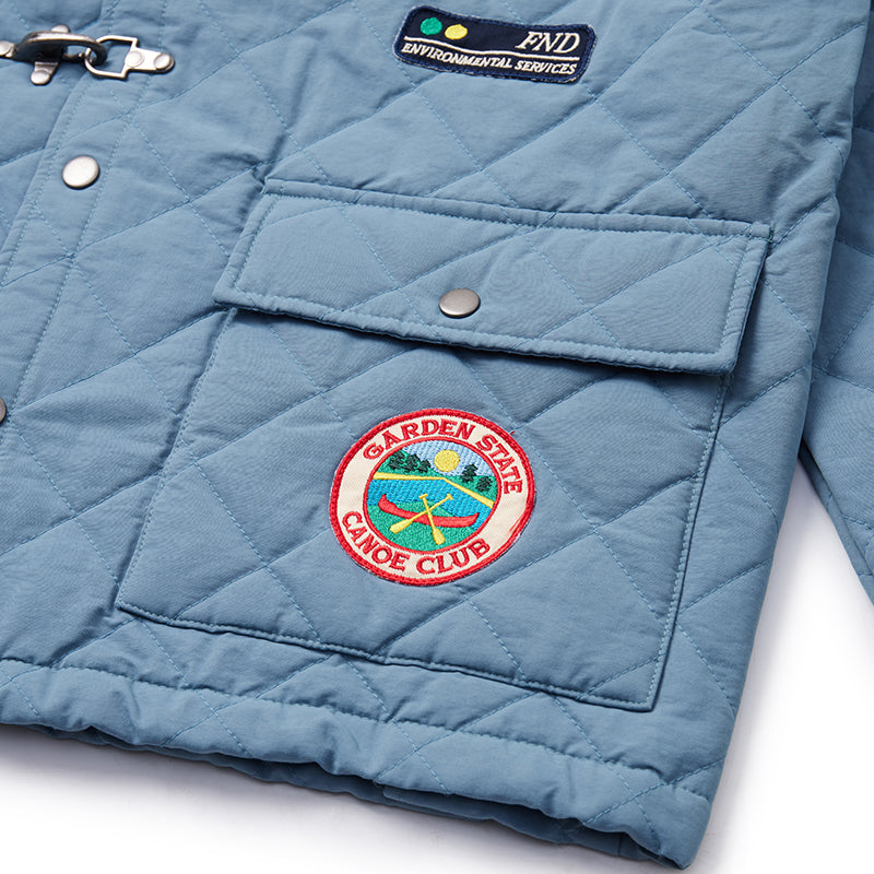 Multi-Emblem Embroidery Vintage Quilted Lightweight Cotton Jacket