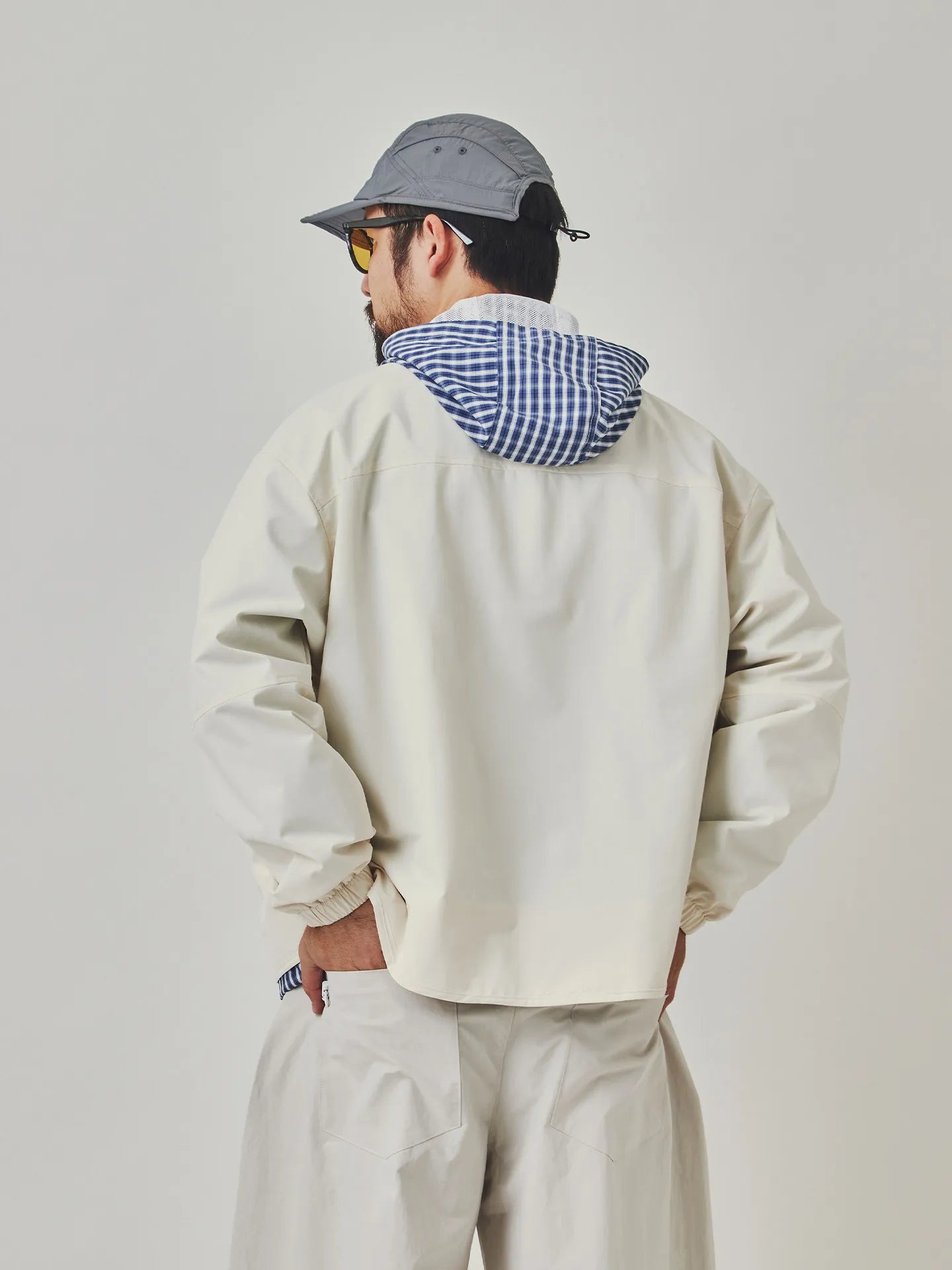 collarless jacket, lightweight outdoor water-repellent Japanese retro loose jacket for men, spring