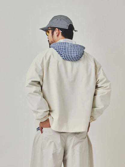 collarless jacket, lightweight outdoor water-repellent Japanese retro loose jacket for men, spring