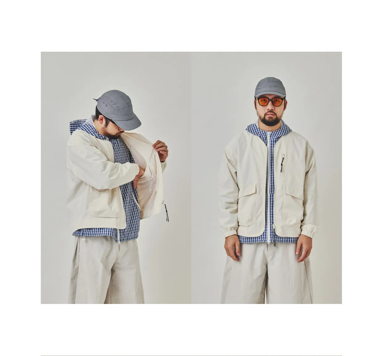collarless jacket, lightweight outdoor water-repellent Japanese retro loose jacket for men, spring