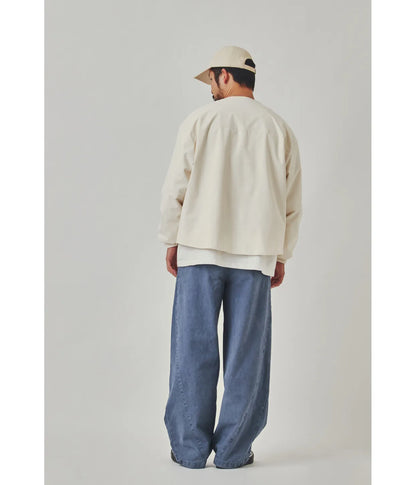 collarless jacket, lightweight outdoor water-repellent Japanese retro loose jacket for men, spring