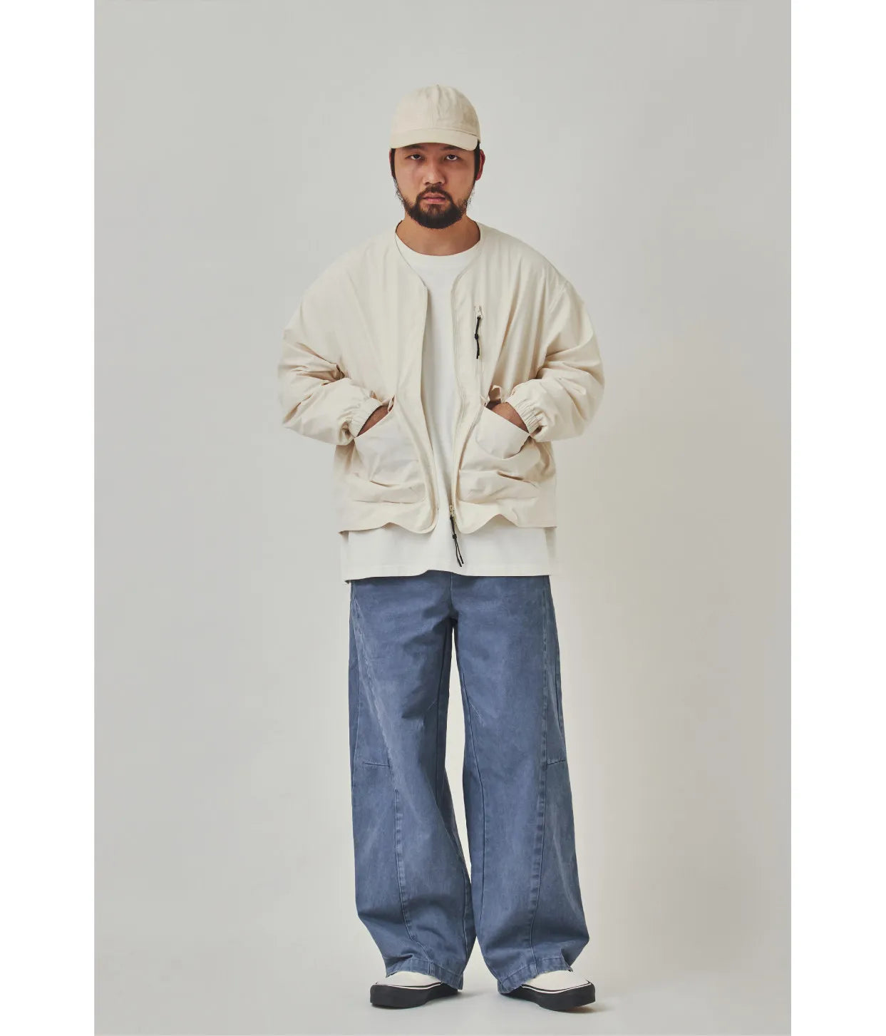collarless jacket, lightweight outdoor water-repellent Japanese retro loose jacket for men, spring