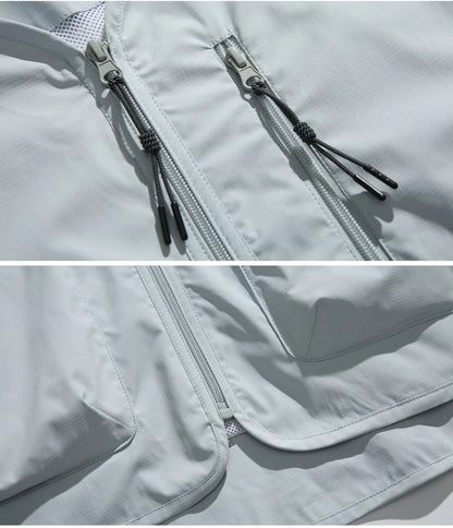 collarless jacket, lightweight outdoor water-repellent Japanese retro loose jacket for men, spring