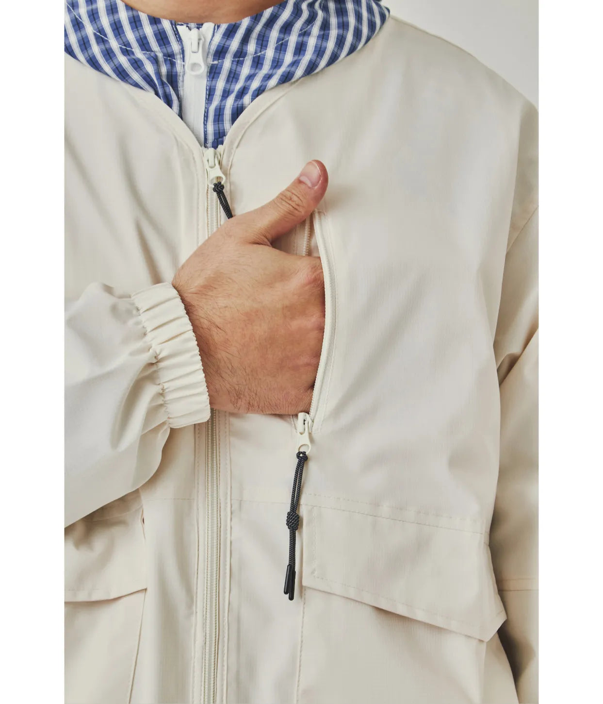 collarless jacket, lightweight outdoor water-repellent Japanese retro loose jacket for men, spring