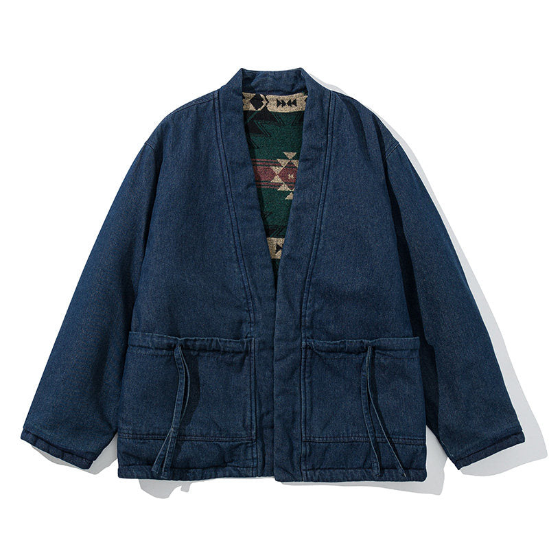 Unisex New Chinese Style Double-Sided Quilted Dao Robe