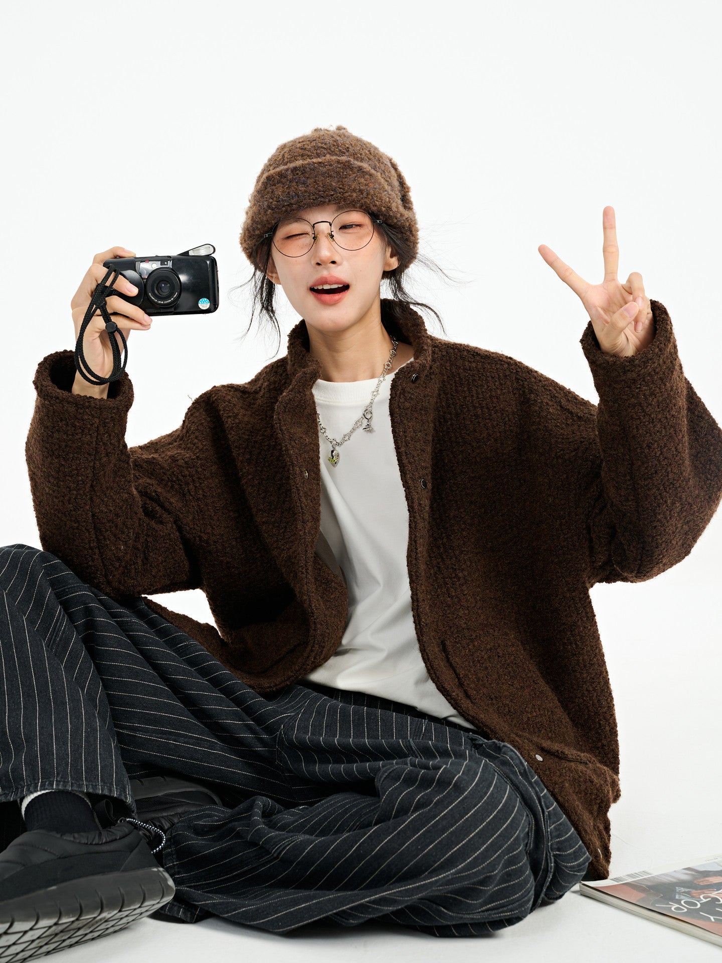 Japanese Style Wool Loop Short Coat - Thickened Stand Collar Jacket (Unisex)