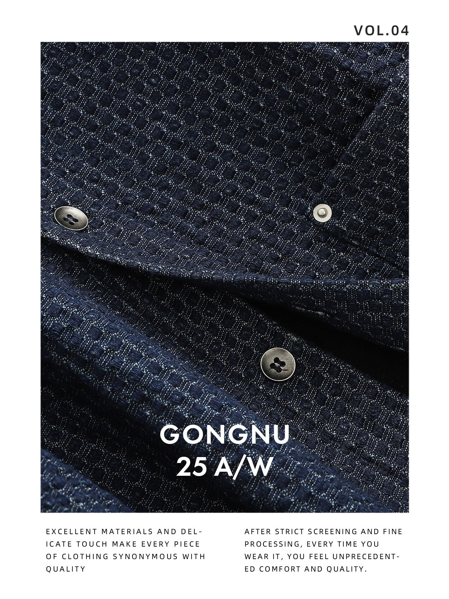 Japanese Retro Lattice Texture Denim Shirt - Loose Casual Lapel Shirt (Men)