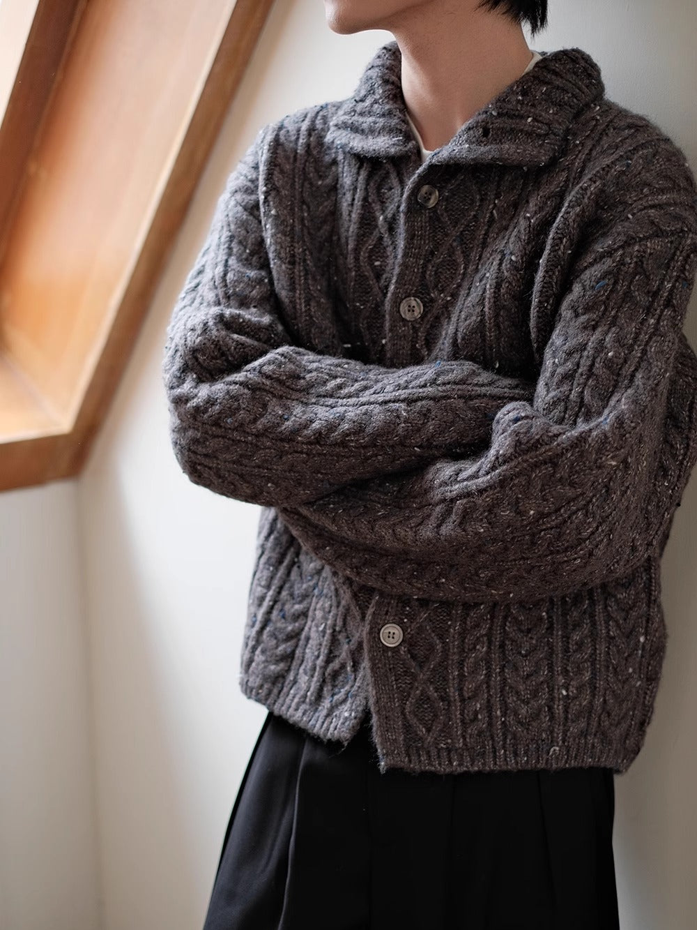 Coke Life CARPEM Winter Sweater Coat - Lazy Style Braided Wool Knit Unique Design Top