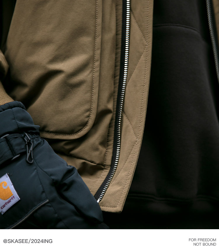 American Style Trendy Brand 90 White Duck Down Workwear Flight Jacket Down Jacket Men Winter Loose Thickened Warm Short Coat