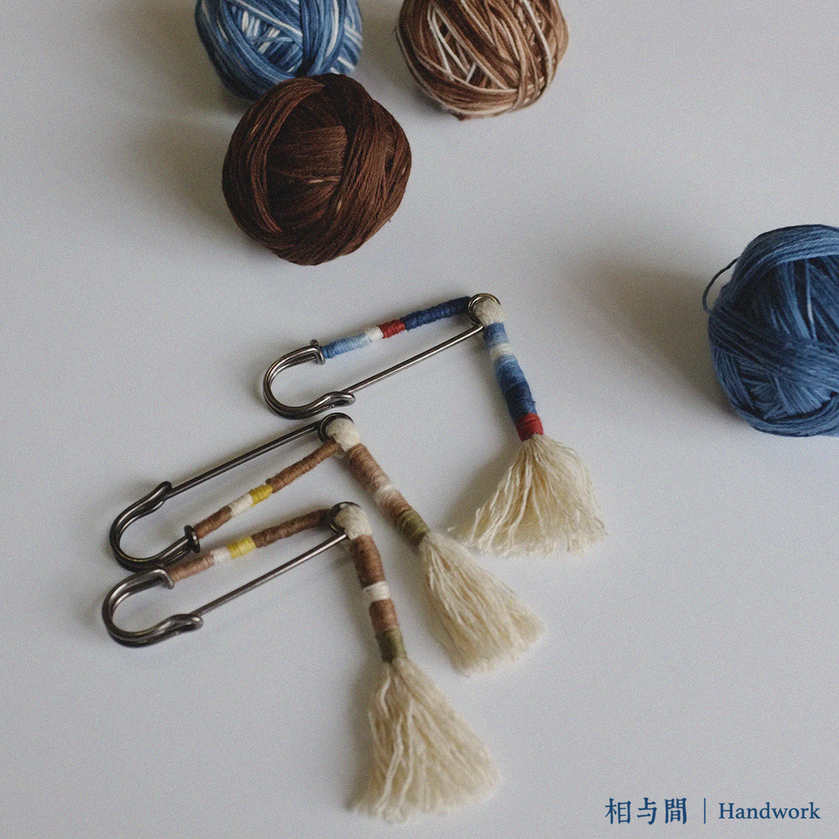 Original Design Brooch Blue Dyed Yarrow Dyed Intangible Cultural Heritage Retro Handmade Pure Cotton Brooch Plant Dyeing